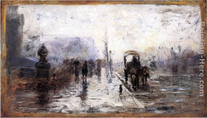 Street Scene with Carriage painting - Theodore Clement Steele Street Scene with Carriage art painting